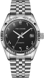 Boyarca Montre mécanique de Luxe en Acier avec Chiffres Arabes Mouvement Automatique Chiffres ourdou, 38mm pour Homme avec Date Lumineuse et étanche