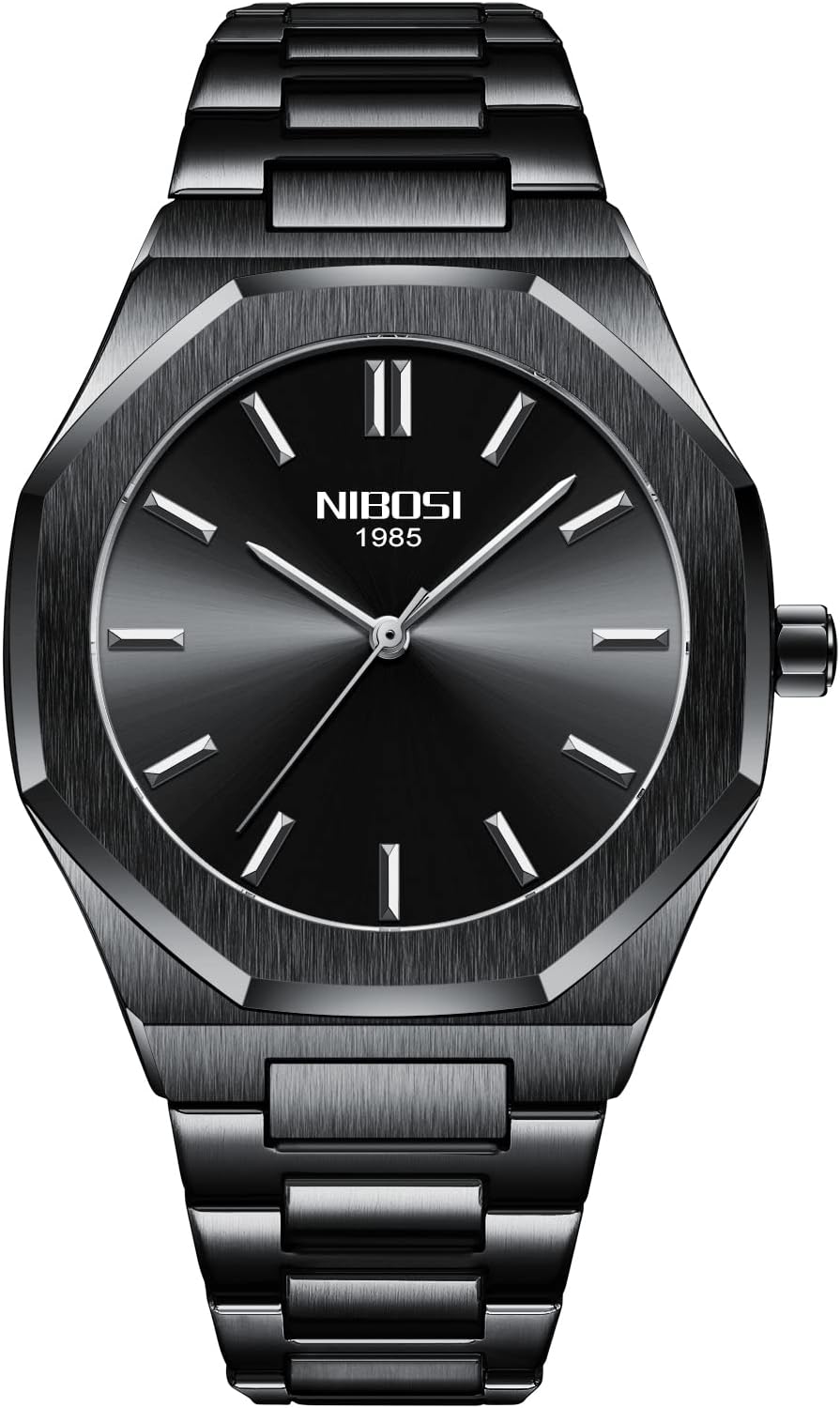 NIBOSI Montre pour homme - Cadran analogique minimaliste - Montre octogonale pour homme - Étanche - Avec bracelet en acier inoxydable doré