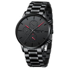 NIBOSI Montre Homme Etanche Analogique Quartz Chronographe Date Grand Cadran Classique Mode Affaires Montres Bracelet en Acier Inoxydable élégant pour Hommes