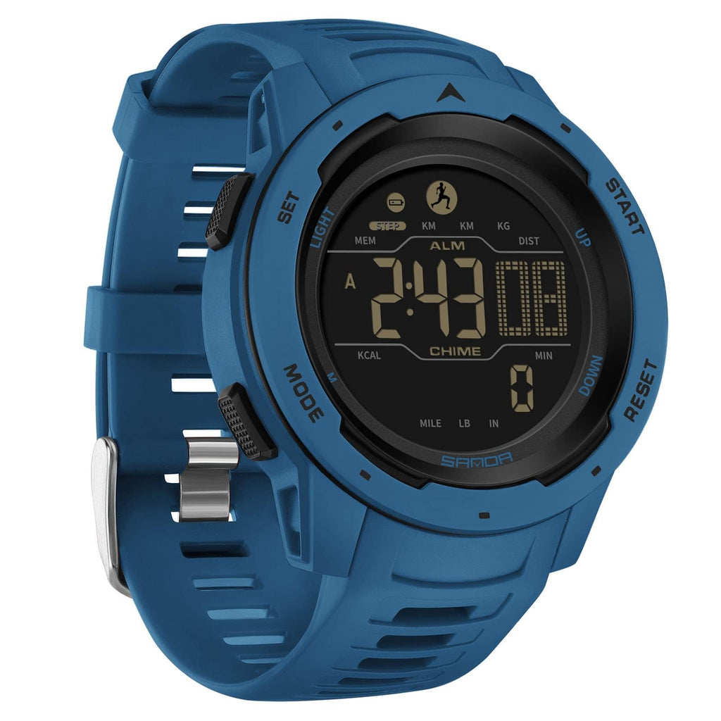 Montre de Sport numérique Militaire pour Homme étanche 50M avec chronomètre Alarme Compte à rebours Double Temps