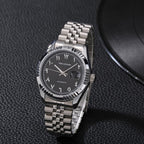 Boyarca Montre mécanique de Luxe en Acier avec Chiffres Arabes Mouvement Automatique Chiffres ourdou, 38mm pour Homme avec Date Lumineuse et étanche