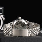 Boyarca Montre mécanique de Luxe en Acier avec Chiffres Arabes Mouvement Automatique Chiffres ourdou, 38mm pour Homme avec Date Lumineuse et étanche