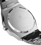 SAPPHERO Montre Homme Quartz Argent Acier Inoxydable Bracelet 30M Etanche Date Calendrier Noir Bleu Montre Cadeaux pour Hommes
