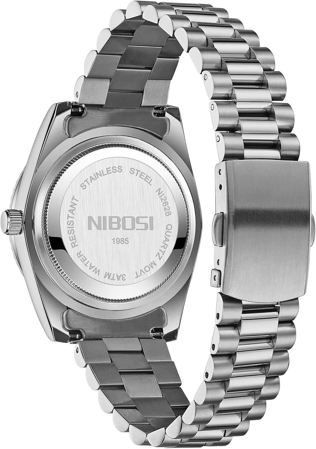 NIBOSI Montre Homme Etanche Analogique Quartz Chronographe Date Grand Cadran Classique Mode Affaires Montres Bracelet en Acier Inoxydable élégant pour Hommes