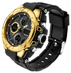 Montre Militaire Tactique de Sport pour Homme Chronomètre à Grand Cadran, Alarme, Double Affichage de l'heure, rétroéclairage, Montre-Bracelet étanche pour l'extérieur, analogique numérique