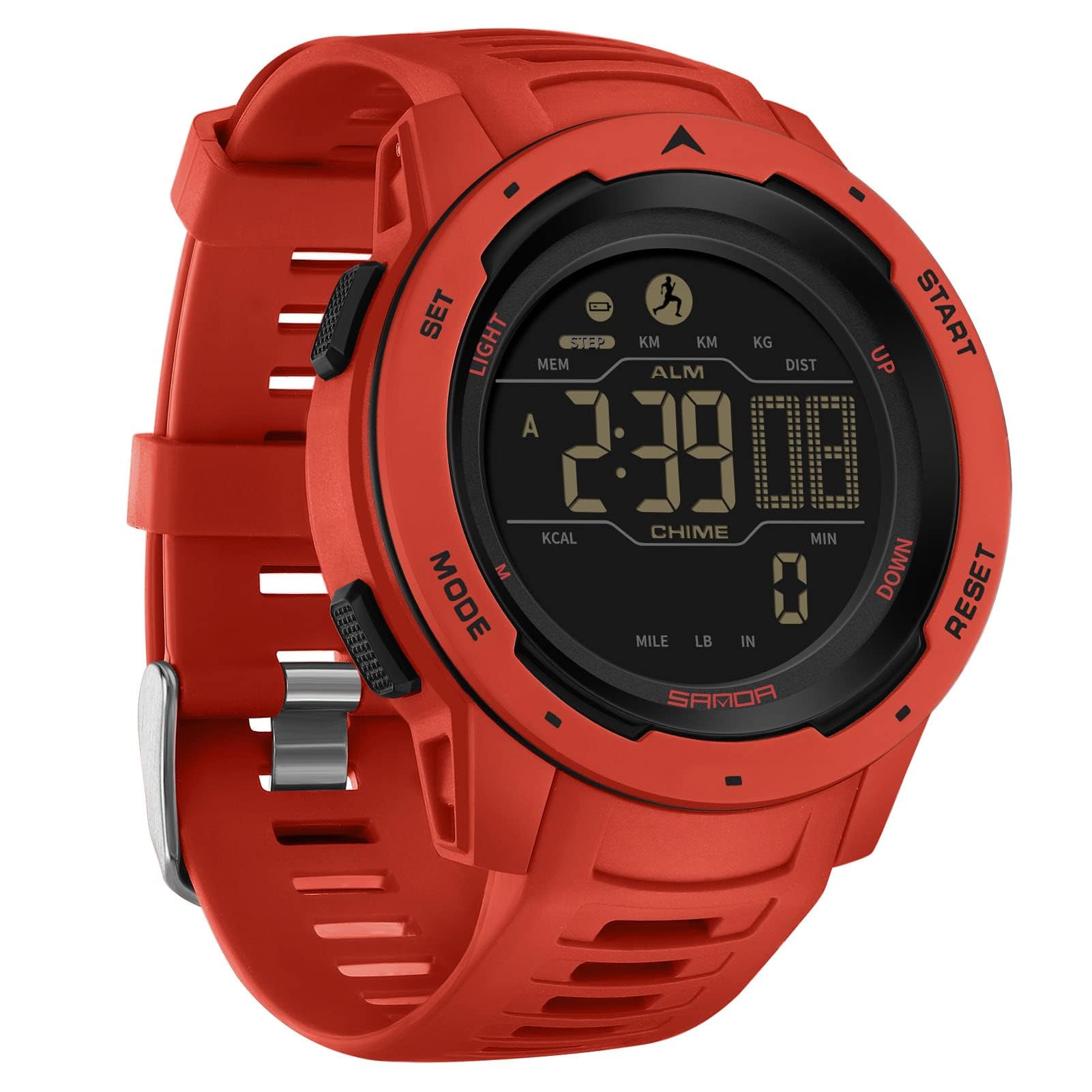 Montre de Sport numérique Militaire pour Homme étanche 50M avec chronomètre Alarme Compte à rebours Double Temps