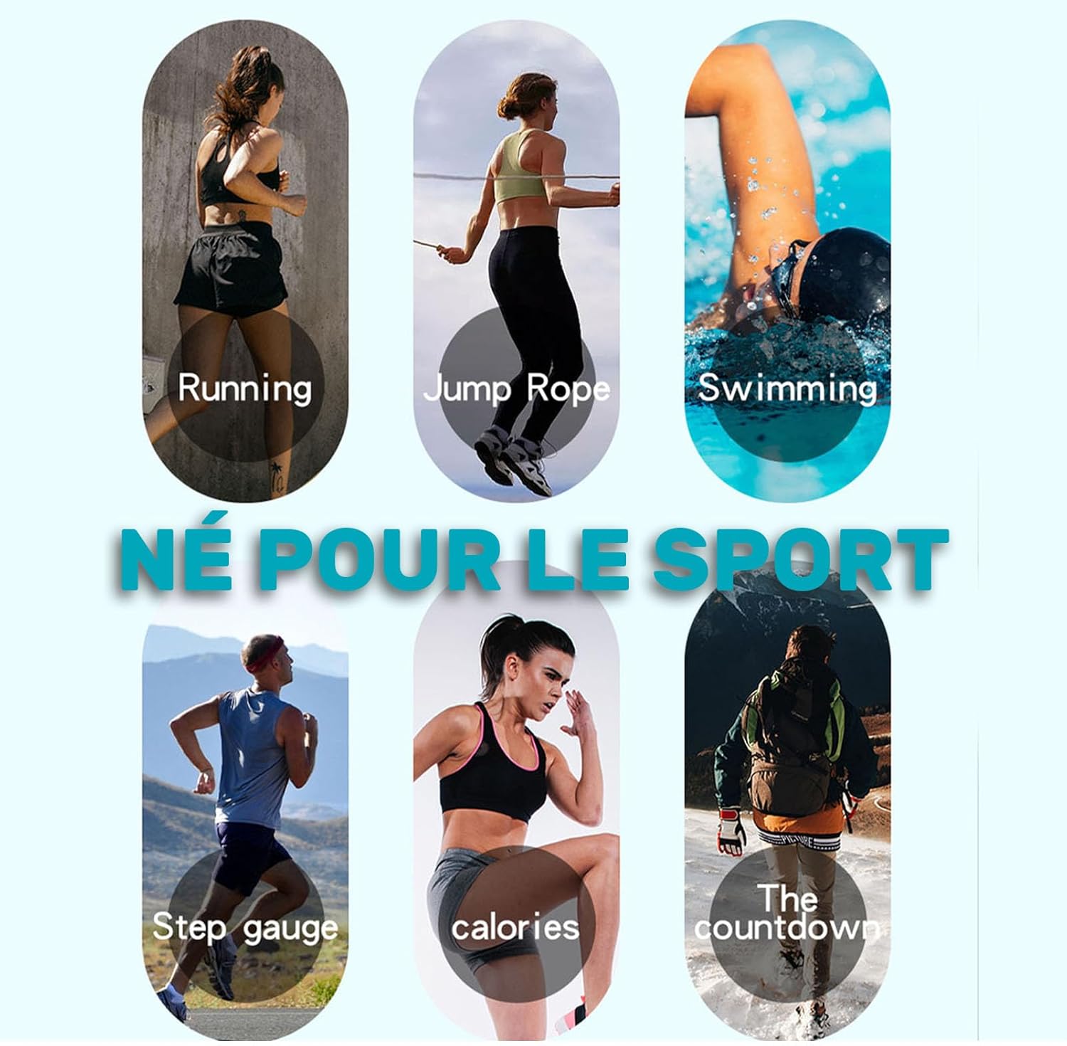 Montre de Sport numérique Militaire pour Homme étanche 50M avec chronomètre Alarme Compte à rebours Double Temps