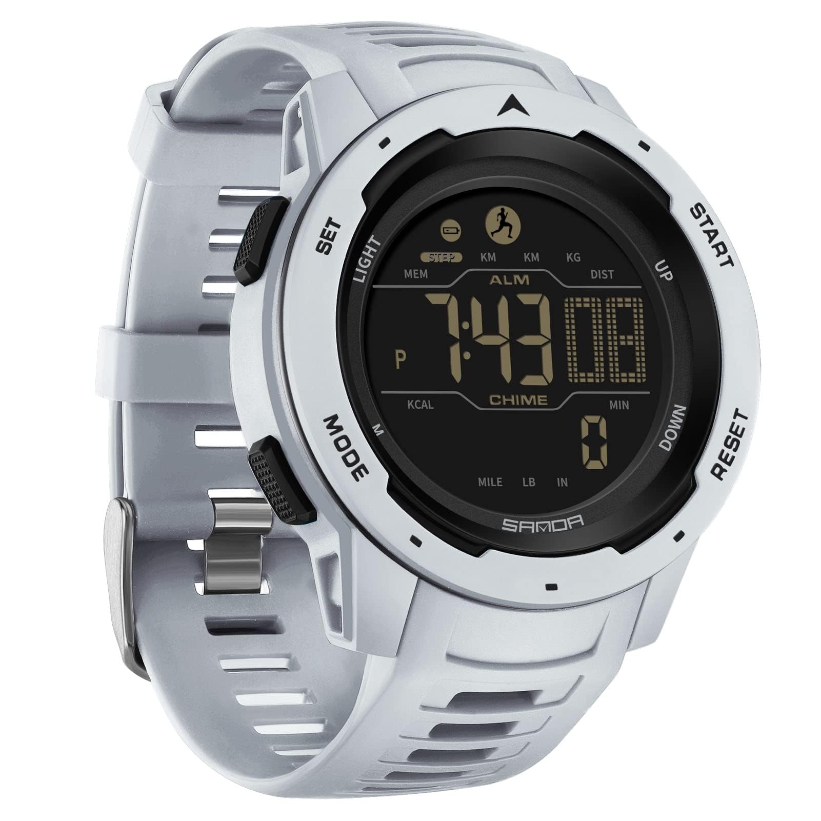 Montre de Sport numérique Militaire pour Homme étanche 50M avec chronomètre Alarme Compte à rebours Double Temps