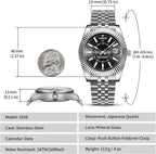 NIBOSI Montre pour homme - Style business - Mouvement à quartz analogique - Étanche - Affichage de la date - Bracelet en acier inoxydable - Classique et tendance