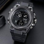 Montre Militaire Tactique de Sport pour Homme Chronomètre à Grand Cadran, Alarme, Double Affichage de l'heure, rétroéclairage, Montre-Bracelet étanche pour l'extérieur, analogique numérique