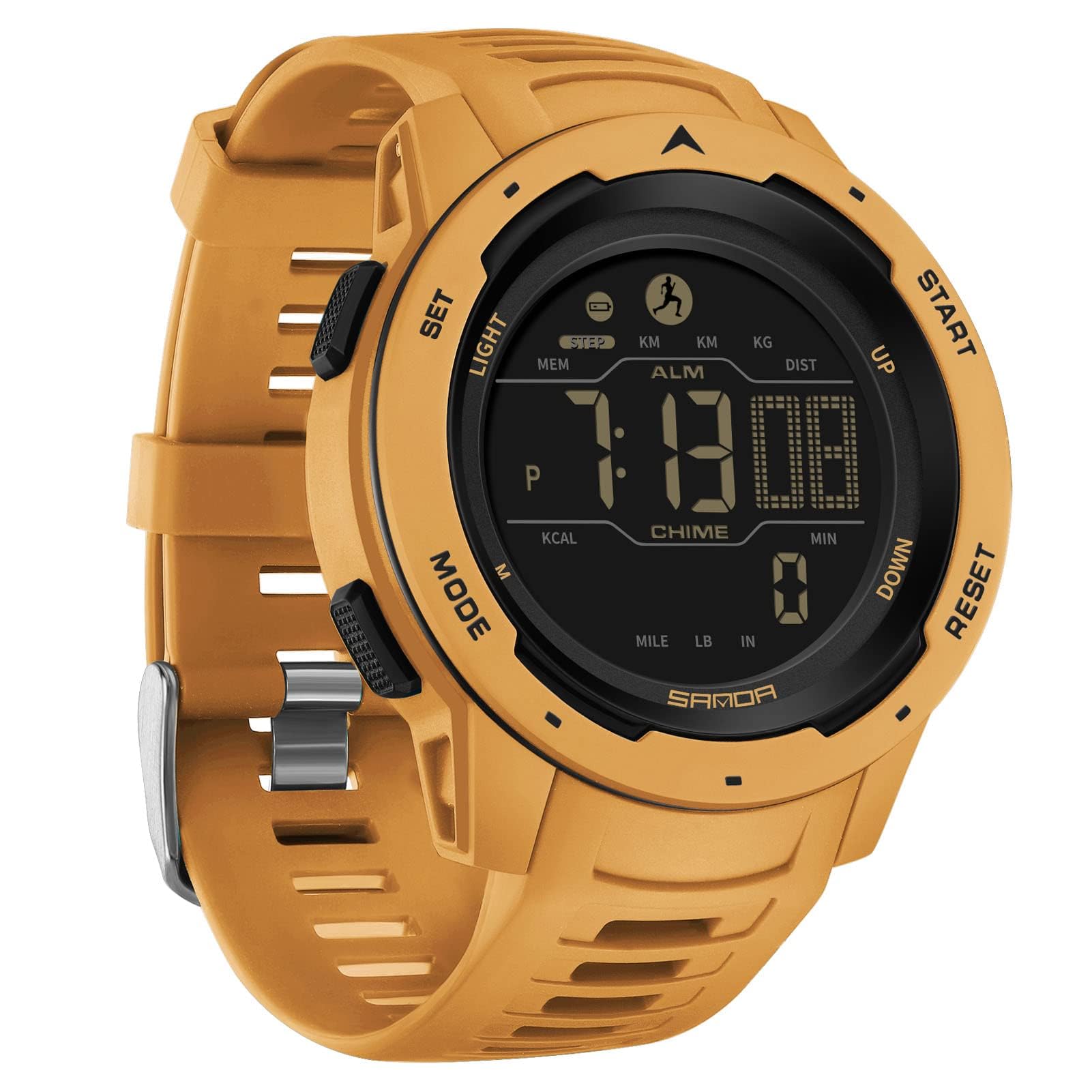 Montre de Sport numérique Militaire pour Homme étanche 50M avec chronomètre Alarme Compte à rebours Double Temps