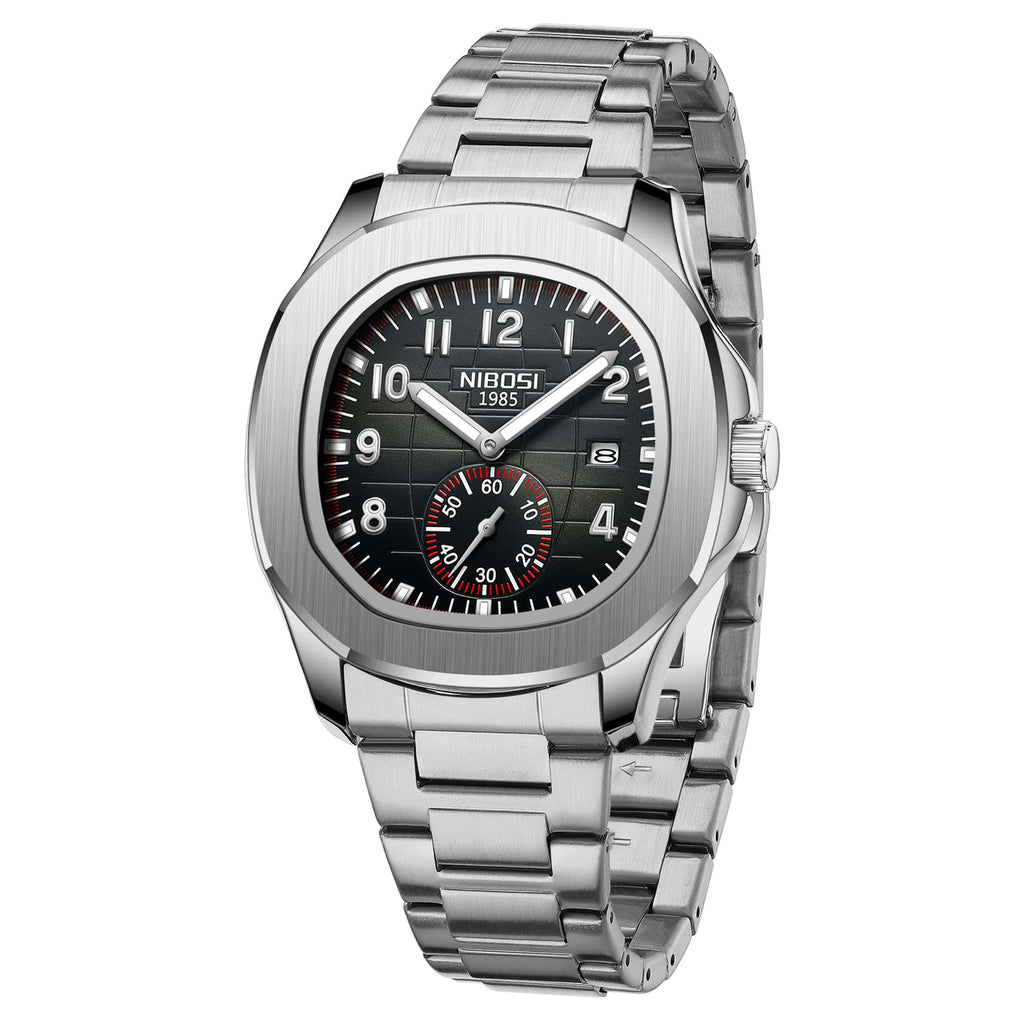 NIBOSI Montre analogique à quartz pour homme - Étanche - Date - Montre pour homme - Montre d'affaires décontractée - Cadeau