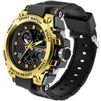 Montre Militaire Tactique de Sport pour Homme Chronomètre à Grand Cadran, Alarme, Double Affichage de l'heure, rétroéclairage, Montre-Bracelet étanche pour l'extérieur, analogique numérique