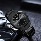 NIBOSI Montre pour homme - Cadran analogique minimaliste - Montre octogonale pour homme - Étanche - Avec bracelet en acier inoxydable doré